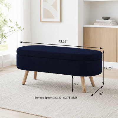 Banc de rangement avec repose-pieds ovale