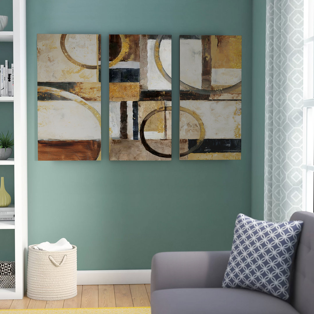 'Interplay' Acrylic Painting Print Multi-Piece Image on Gallery Wrapped Canvas George Oliver Overall 
