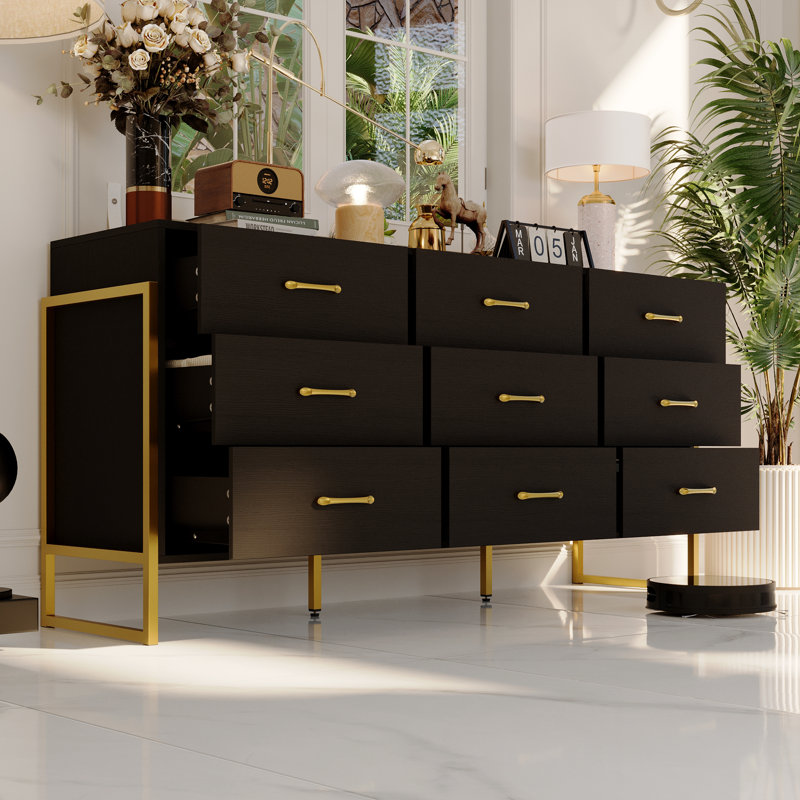 Buffet 3 tiroirs Cappella, Noir