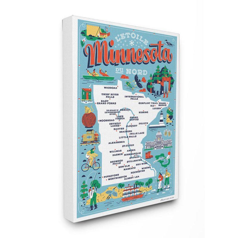 Publicité «Minnesota», H 40 po x l 30 po, Toile tendue