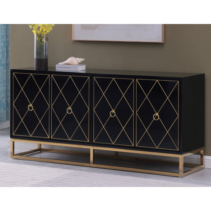 Buffet de 64 po de large Schaible, Noir