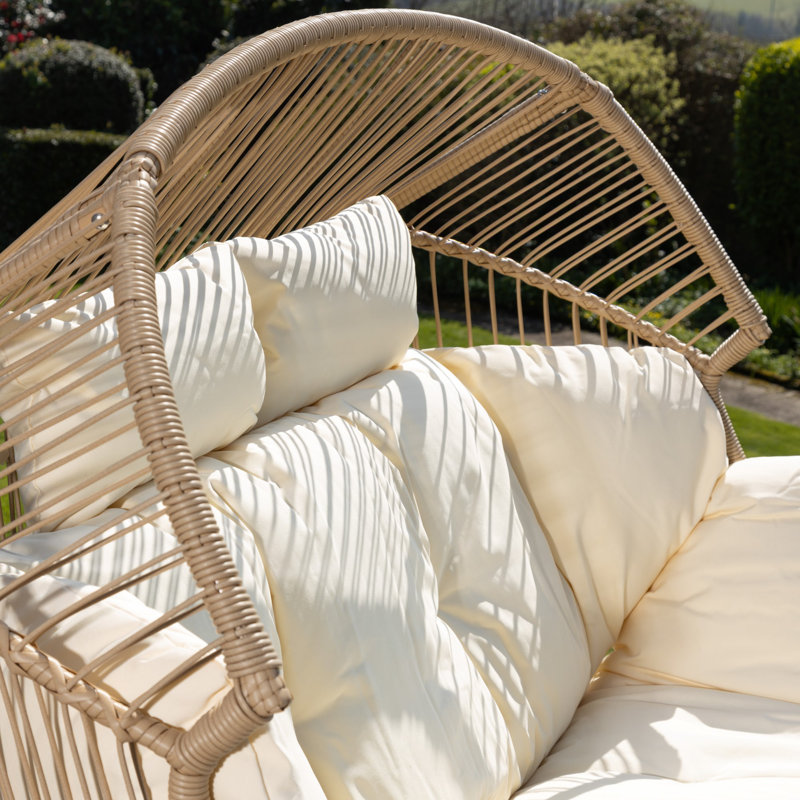 Cocona 2 Seat Standing Egg Chair, Cream, Beige
