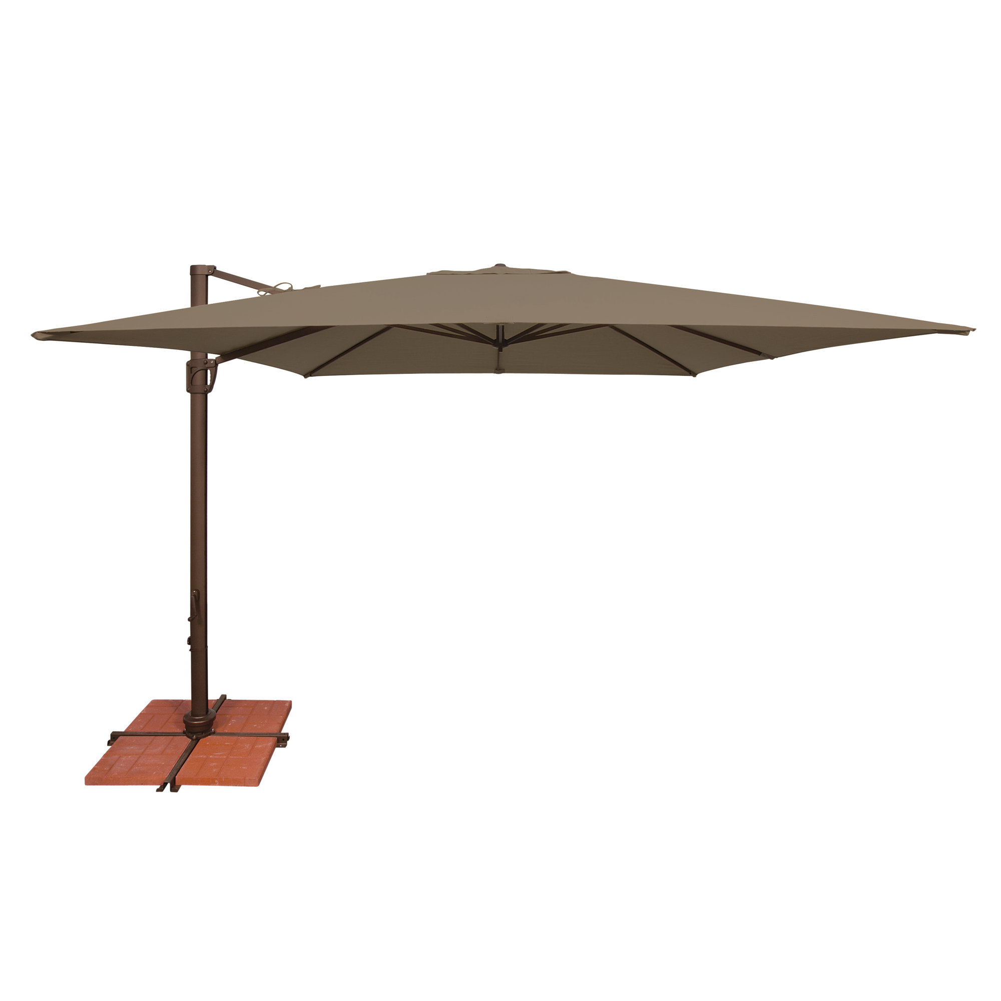 Darel 120'' Cantilever Outdoor Umbrella, Taupe Canvas, Bronze