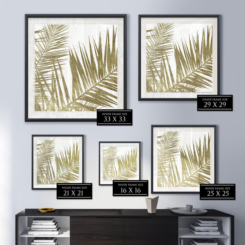 « golden frondes i », impression encadrée, H 22,5 po x l 22,5 po x P 1,5 po