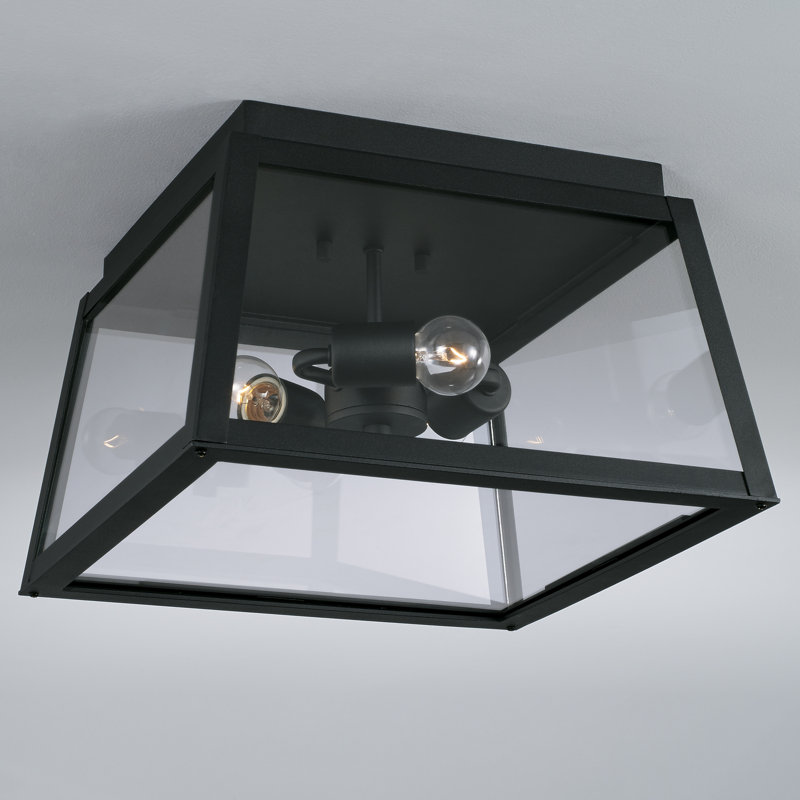 Plafonnier encastré d'extérieur 3 lumières Leighton, Noir