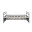 Lit simple gris avec tête de lit de conception classique, lit gigogne et matériaux de rangement gris-701291442