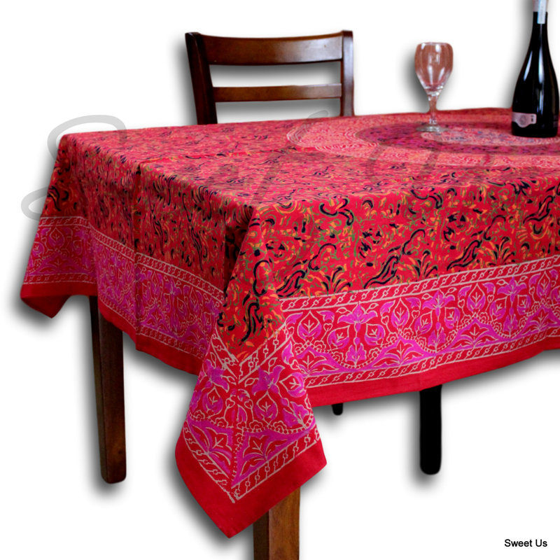Handmade Sanganer Mandala 100% Cotton Floral Tablecloth Collection