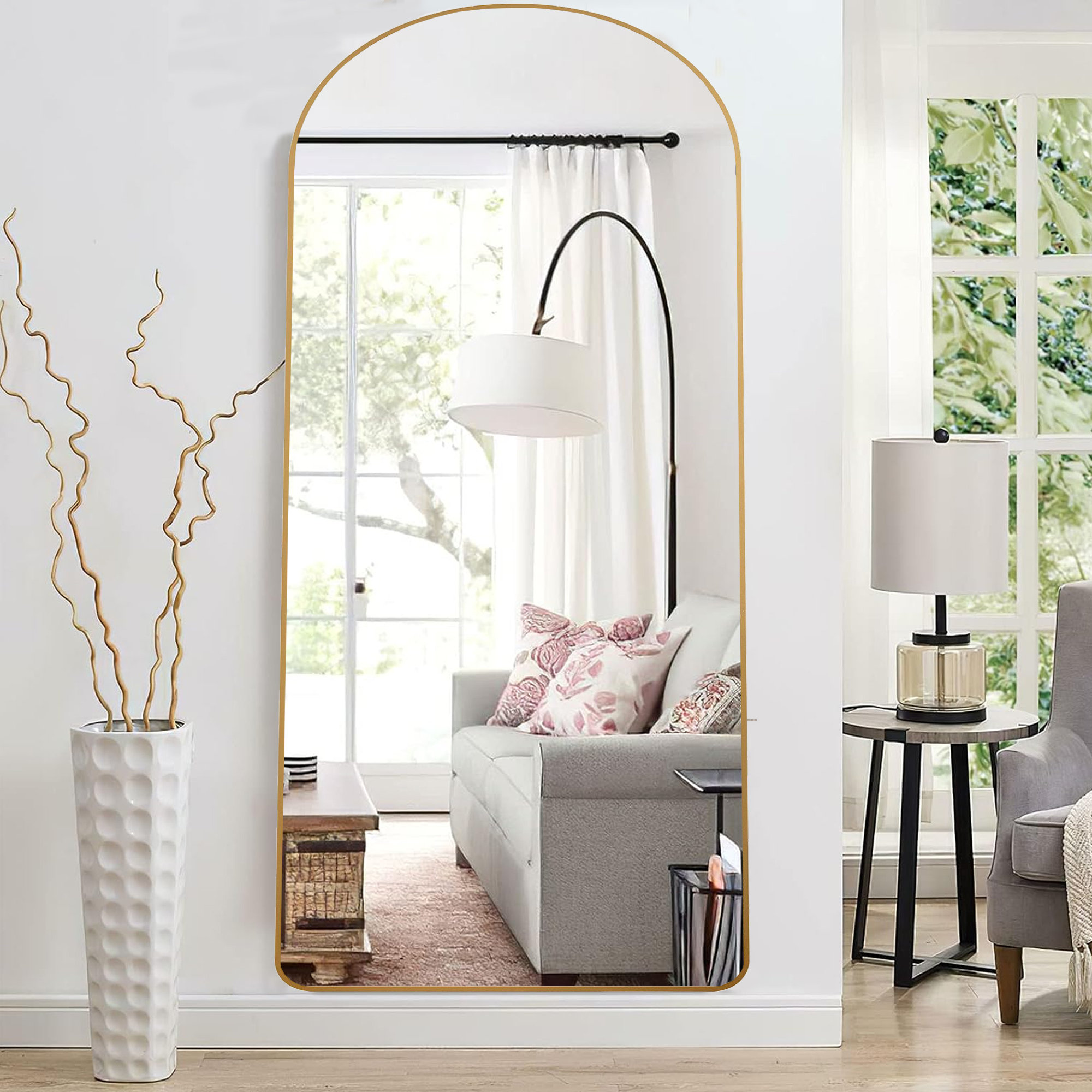 Miroir Pleine Longueur Avec Cadre En Métal, 160 X 50 Cm, Cadre