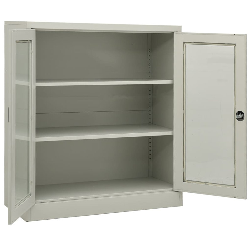 Armoire de bureau en acier, Gris, 35,4 po x 15,7 po x 35,4 po
