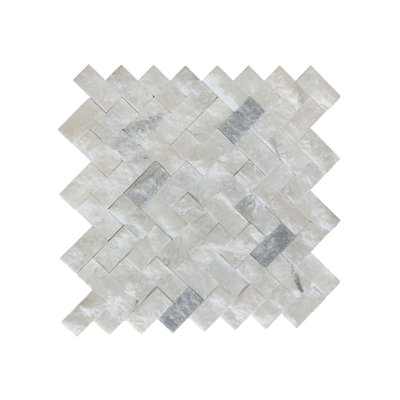 1" x 2" Marble Herringbone Mosaic Wall & Floor Tile