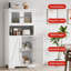 Armoire de cuisine, armoire de rangement autoportante de 50,4 po avec portes en verre et tablettes réglables-2000152784