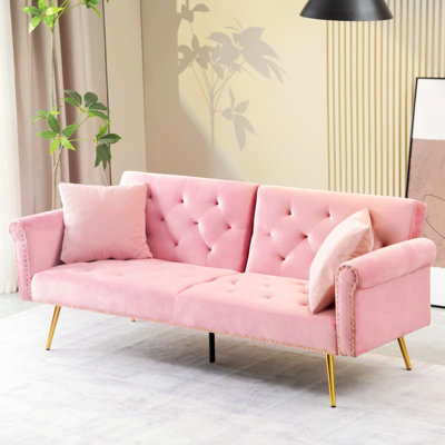 Bhavjal 72.83'' Velvet Sleeper Sofa