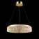 Single tier LED pendant in a gold finish and delicate lattice detailed crystal glasses with scalloped edge.