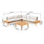Ensemble de canapé modulaire 5 places en bois d'acacia et en osier Loft