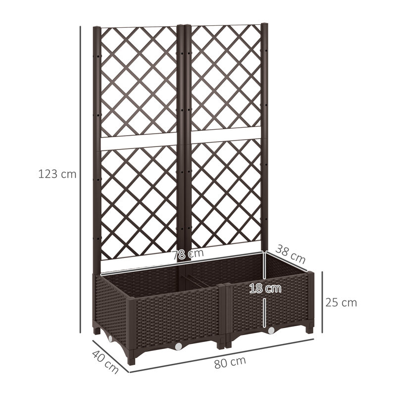 Raised Garden Bed, 123cm H x 80cm W x 40cm D
