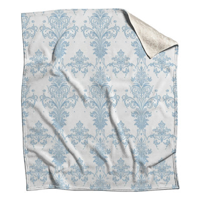 Blue Damask Pattern Blankets