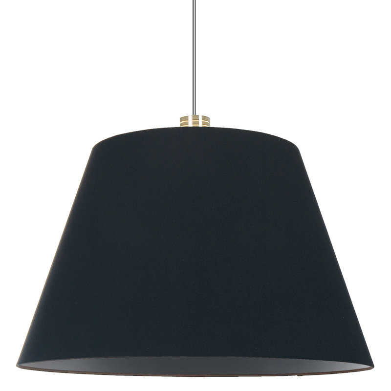 Renteria 39cm H Leather Empire Pendant Shade ( Screw On ), Black