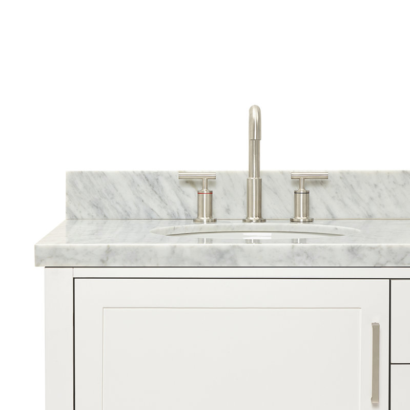 Bayhill 73'' W Double Vanity, White, Oval