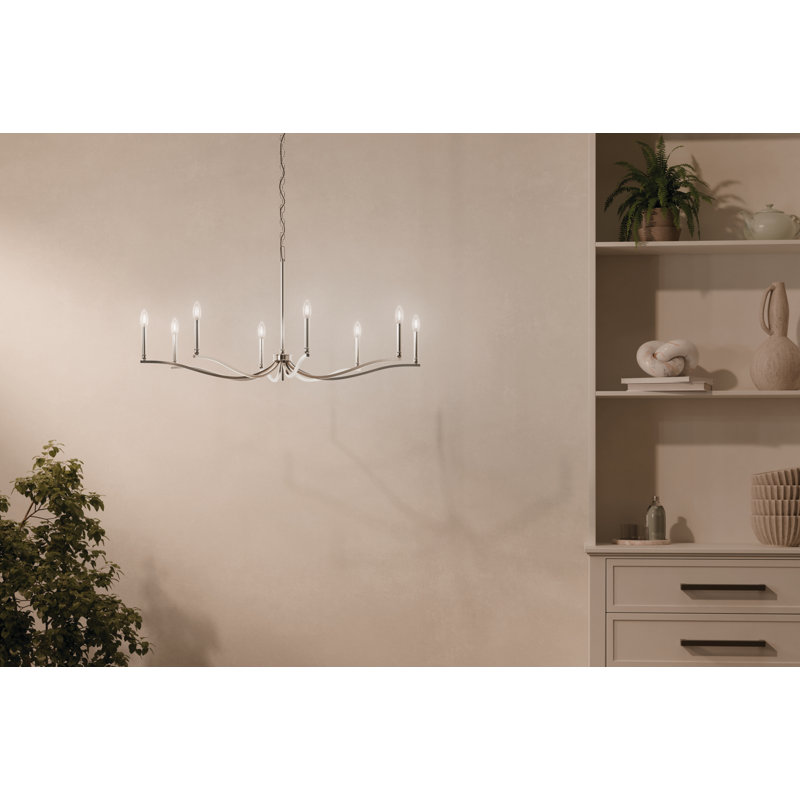 Lustre classique / traditionnel en acier à intensité variable , 6, Nickel poli, H 22,25 po x l 42 po x P 42 po