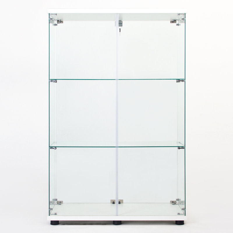 Vitrine à deux portes et 3 tablettes blanches pour l'intérieur de la maison