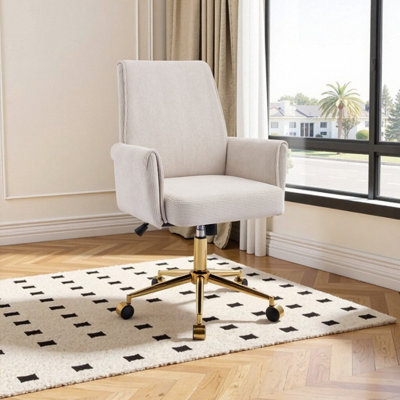 Fauteuil de bureau réglable ergonomique et pivotant avec support lombaire et siège lombaire à hauteur de siège 27,5