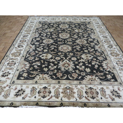 One-of-a-Kind 8'3" X 10'1" Wool Area Rug in Charcoal Black