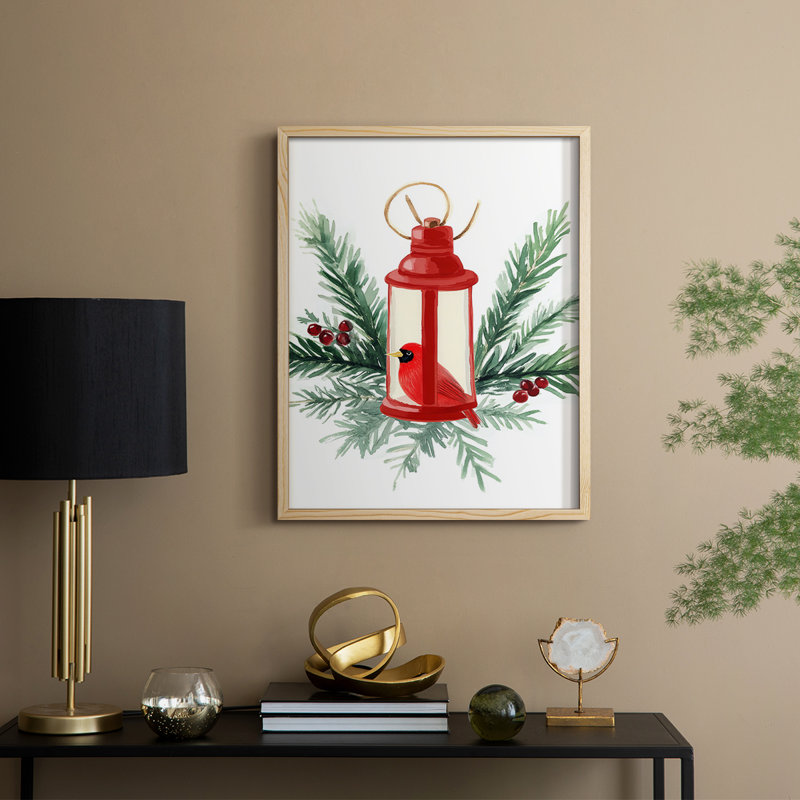 «Christmas Holiday Art», reproduction encadrée Ccclxxv - bois massif, Naturel, H 11 po x l 9 po