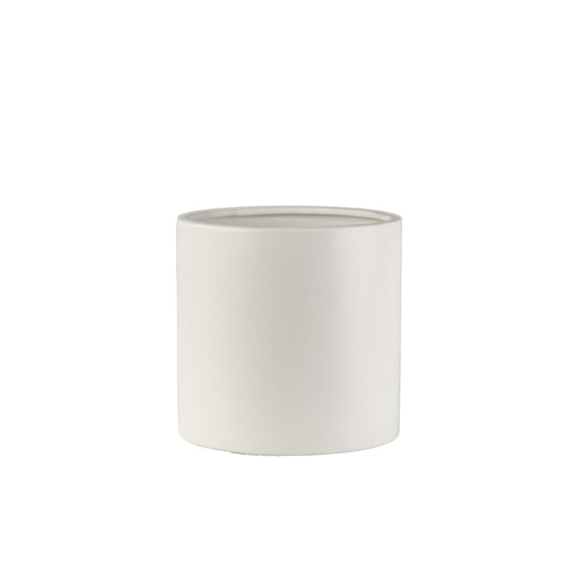 Ceramic Pot Planter, White, 5" H x 5" W x 5" D