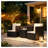 3-Piece Folding Outdoor Bistro Set with Rattan Table and Chairs, Black and White