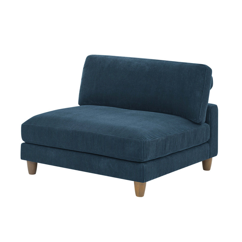 Saladino Upholstered Slipper Chair, Dark Blue Corduroy