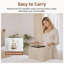 Ensemble de 2 grands bacs de rangement en tissu avec cadre en métal robuste et poignées intégrées, paniers de rangement de placard pour tablettes et rangement-129676945