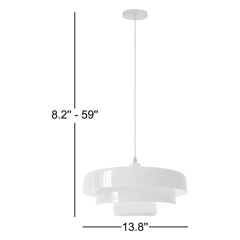 Luminaire suspendu de style Mid-Century à 3 niveaux avec abat-jour encastré en métal 3 lumières pour table de salle à manger