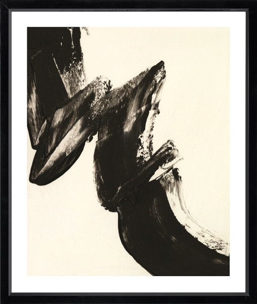Black Expression II Abstract - Single Picture Frame Print, 167.64 cm H x 139.7 cm W, Gloss Black