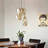 12 Inch Gold Champagne Glass Modern 3 Light Cluster Pendant Chandelier for Elegant Dining Kitchen and Living Room Ambiance
