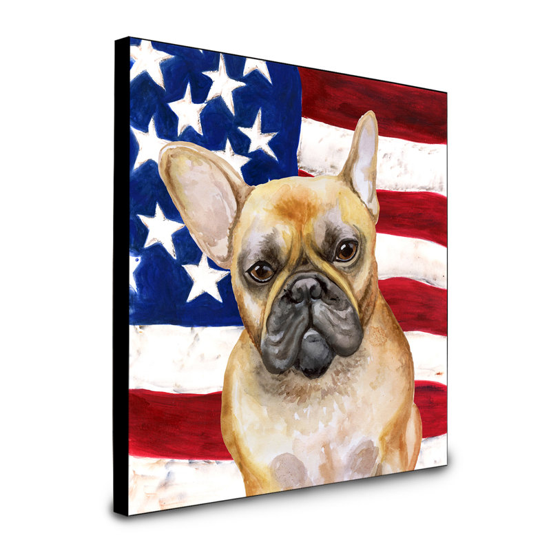 Double Down Animals Artwork Wall Panel, Beige French Bulldog