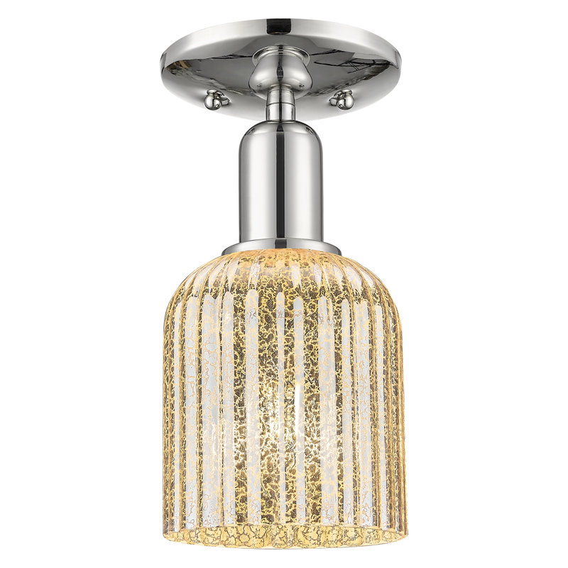 Downtown Urban - Alvarez - 1 Light 5" Semi-Flush Mount , Mercury, Polished Nickel