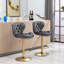 Ensemble de 2 tabourets de bar, avec repose-pieds chromé et base pivotante réglable en hauteur, revêtement en velours et pieds réglables. Tabouret de bar simple.-1952562933