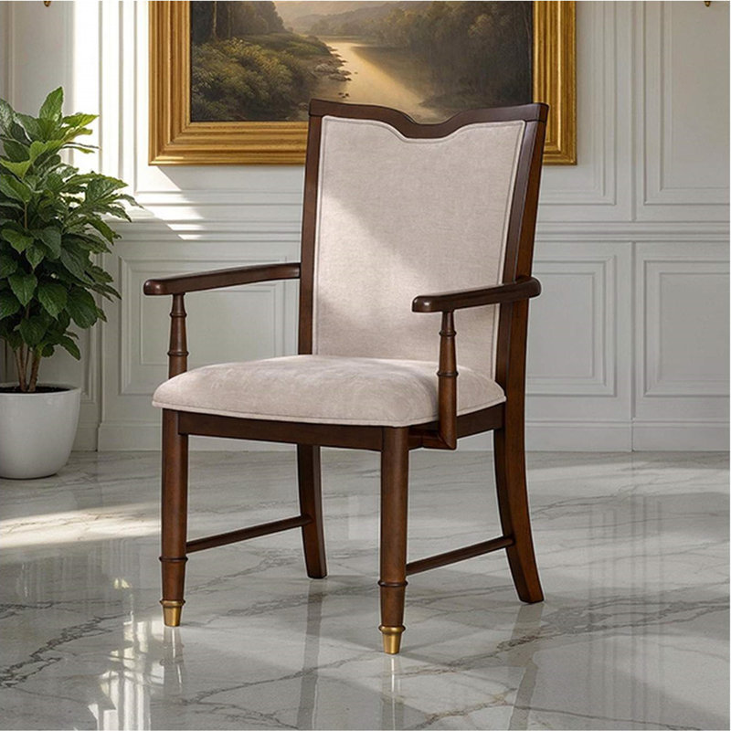 Chaise avec accoudoirs style transitionnel 2 pièces