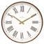 Acctim Dunsley Large Wall Clock Quartz Walnut Effect Case Brass Hands Walnut 50cm