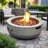 24" Propane Gas Fire Pit Bowl, 50000 BTU Round Steel Fire Pit For Outside Patio Deck Garden Backyard- Grey-224299774
