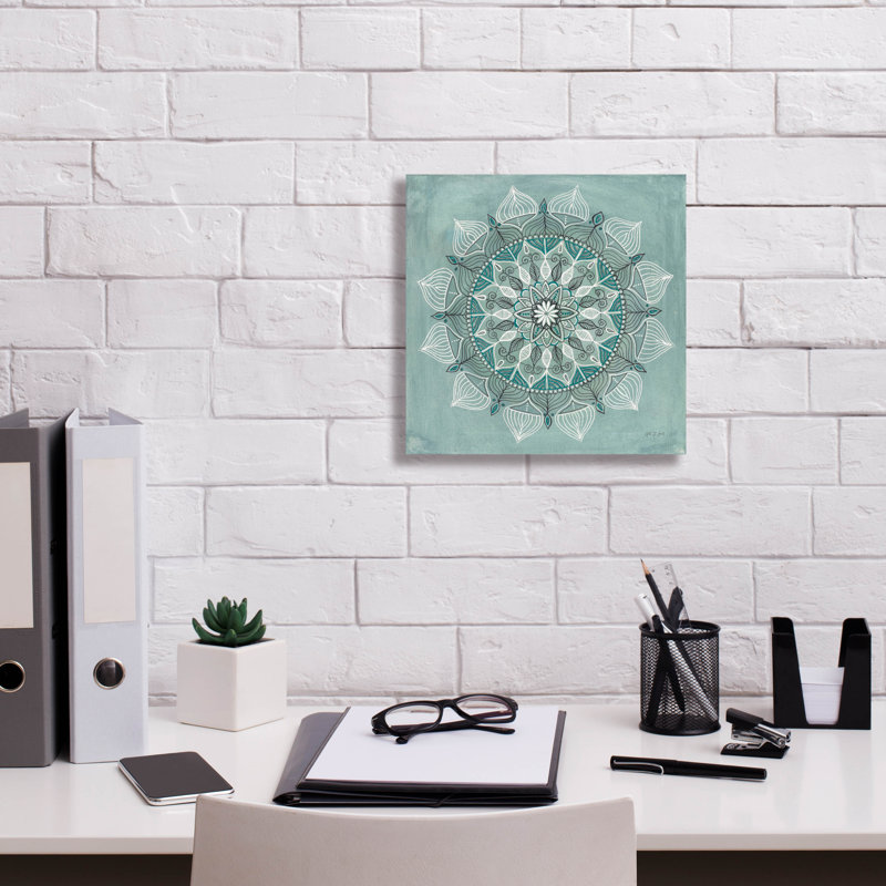 Art mural sur toile Dakota Fields «Desert Mandala Green» par Yvette St. Amant, 12 po x 12 po, H 12 po x l 12 po x P 0,75 po