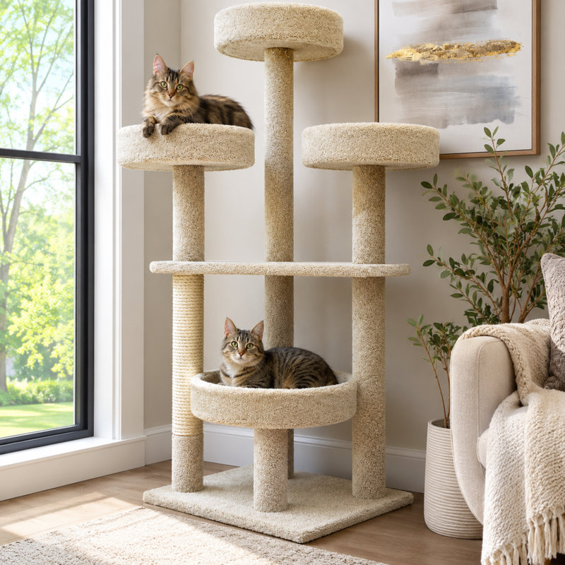 Tour pour chat Maine Coon, Brun clair