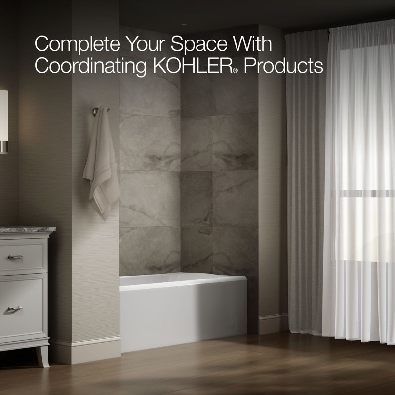 Avec 60 In. X 30 In. Alcove Bath, Left Drain, White, Left