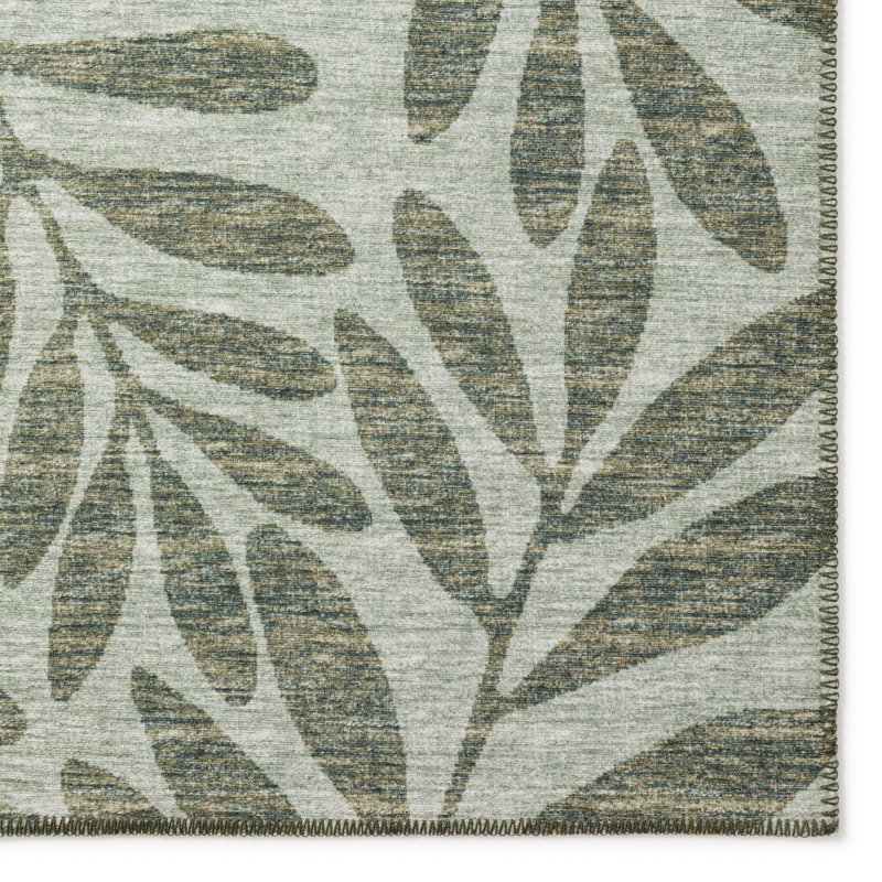 Tapis vert tissé à la machine Duffield, Tapis de couloir 2 pi 3 po x 7 pi 6 po