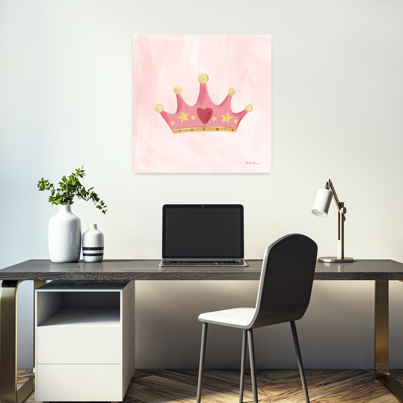 Jolie princesse couronne fantaisiste, art contemporain abstrait, H 18 po x l 18 po