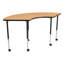 Structure Series 1/3 Round 65" x 30" Adjustable Height Mobile Collaborative Activity Table with Casters-51404087-51954541