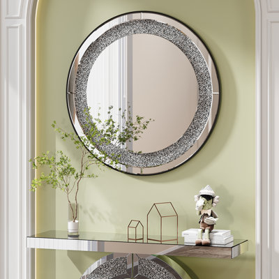 Miroir rond en cristal 33,46 "(85Cm)