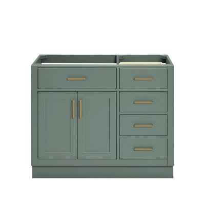 Base de meuble-lavabo simple en bois massif 42 po Osoria