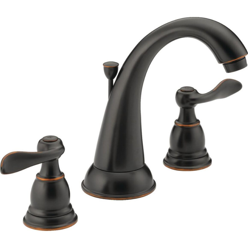 Robinet pour salle de bain à 3 trous et 2 poignées avec ensemble de drain Windemere, Bronze huilé