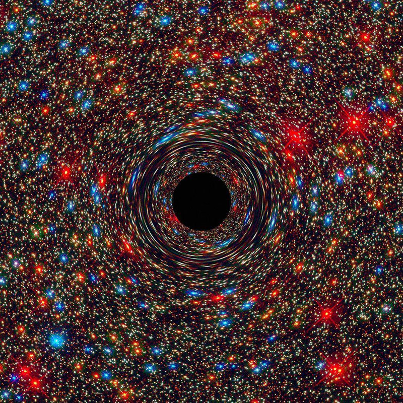 Ivy Bronx, art sur toile tendue de la NASA: Black Hole, H 36 po x l 36 po